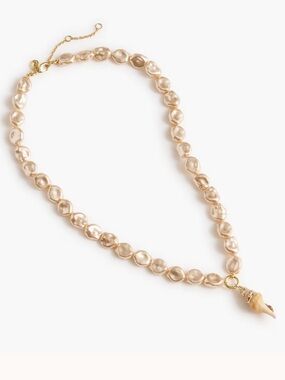 J. Crew- Pearlescent Bead Necklace with Seashell Charm, NWT